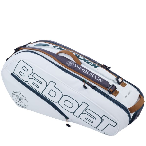 Babolat Pure Drive Wimbledon 6 Pack Tennis Racquet Bag - White/Green/Brown