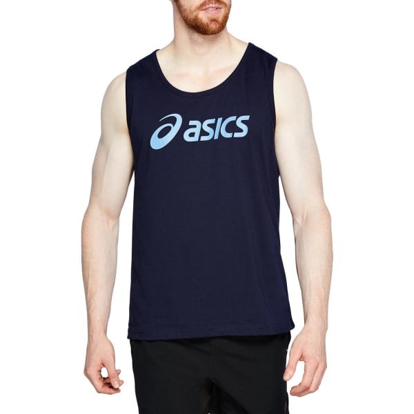 Asics Logo Mens Running Tank Top - Peacoat
