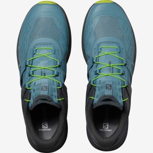 Salomon Ultra Pro - Mens Trail Running Shoes - Bluestone/Ebony/Acid Lime