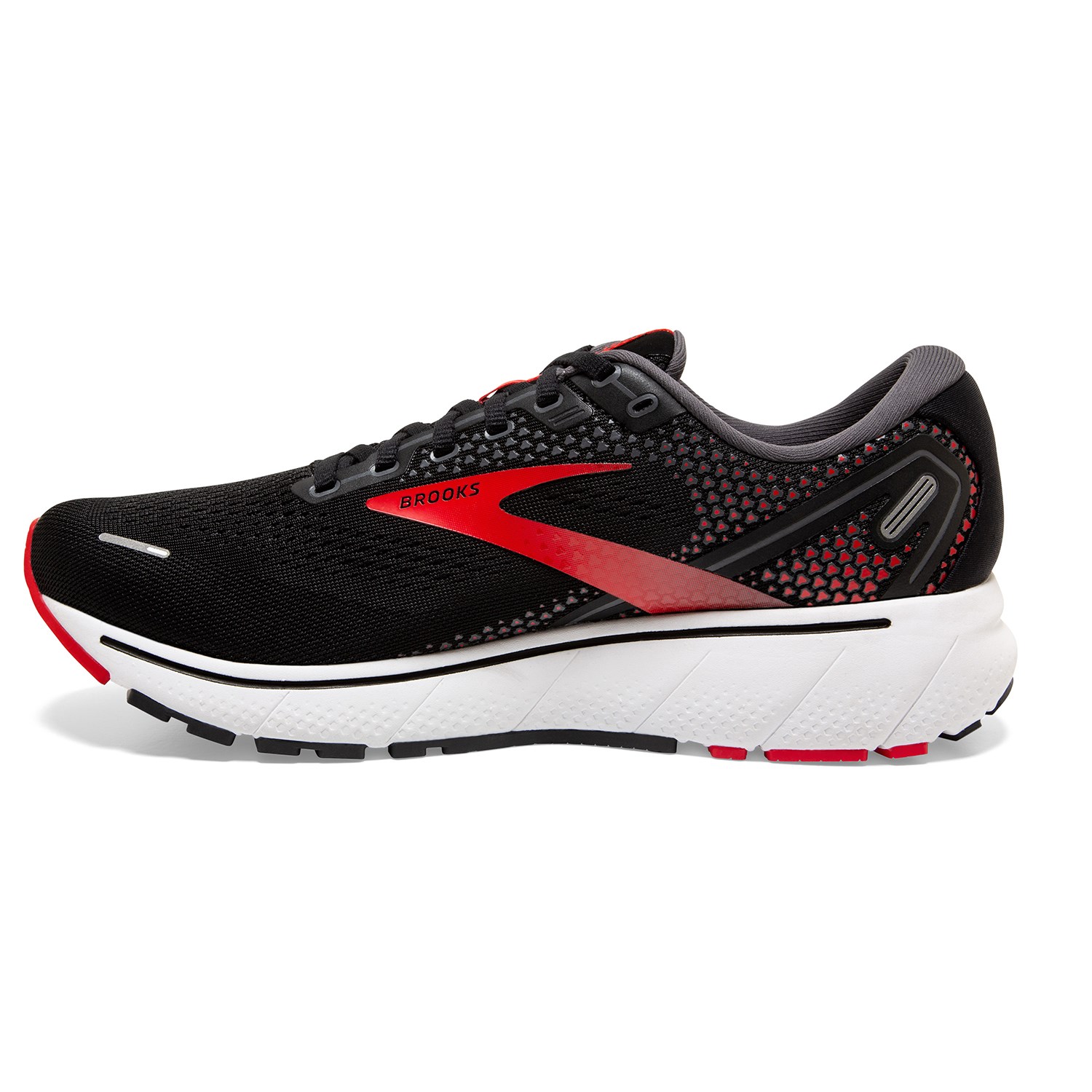 Brooks Ghost 14 - Mens Running Shoes - Black/Red/White | Sportitude