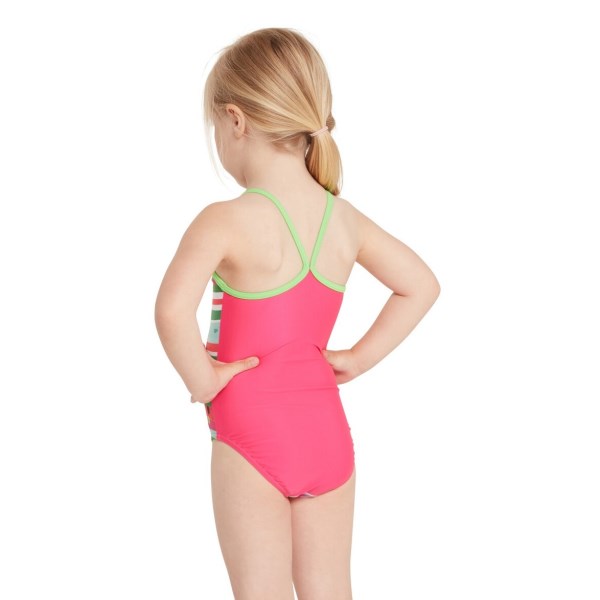 Zoggs Tex Back Kids Girls One Piece Swimsuit - Melon Smile