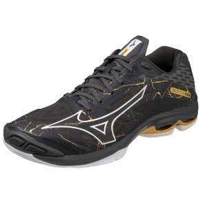 Mizuno Wave Lightning Z7 - Mens Indoor Court Shoes - Black Oyster/MP Gold/Iron Gate