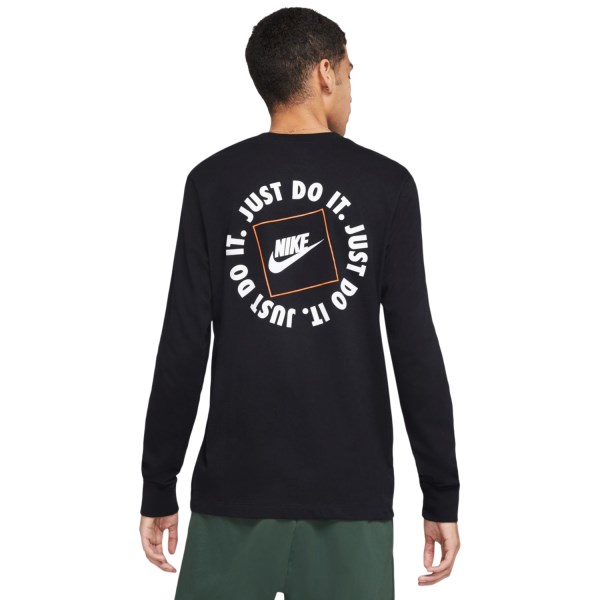 Nike Just Do It Mens Long Sleeve T-Shirt - Black/Grey