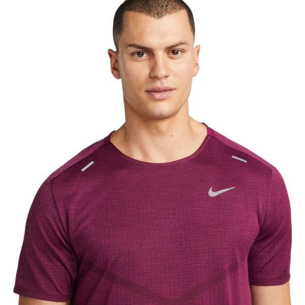 Nike Dri-Fit ADV Techknit Ultra Mens Running Shirt - Burgundy Crush/Sangria/Reflective Silver