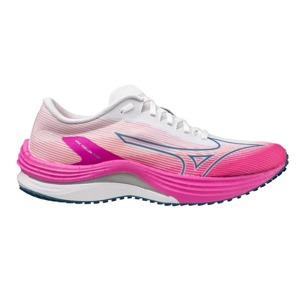 Mizuno Wave Rebellion Flash - Womens Running Shoes - White/Blue Ashes/Neon Pink