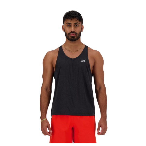 New Balance Mens Running Athletics Singlet - Black