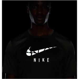 Nike Dri-Fit Run Division Mens Running T-Shirt - Cargo Khaki/Reflective Silver