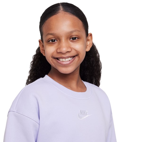 Nike Sportswear Club Fleece Kids Girls Sweatshirt - Oxygen Purple/White