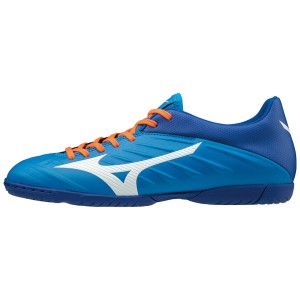 Mizuno Rebula 2 V3 - Mens Indoor Soccer/Futsal Shoes - Brilliant Blue/White/Orange