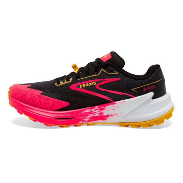 Brooks Catamount 3 - Womens Trail Running Shoes - Black/Diva Pink/Lemon