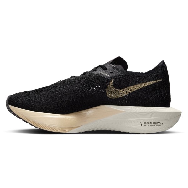 Nike ZoomX Vaporfly Next% 3 - Mens Road Racing Shoes - Black/Black/Oatmeal/Metallic Gold Grain