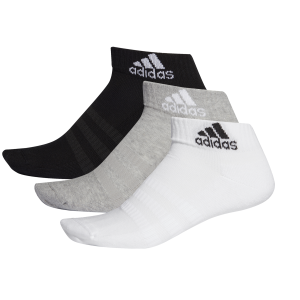 Adidas Cushion Ankle Socks - 3 Pairs - Medium Grey Heather/White/Black