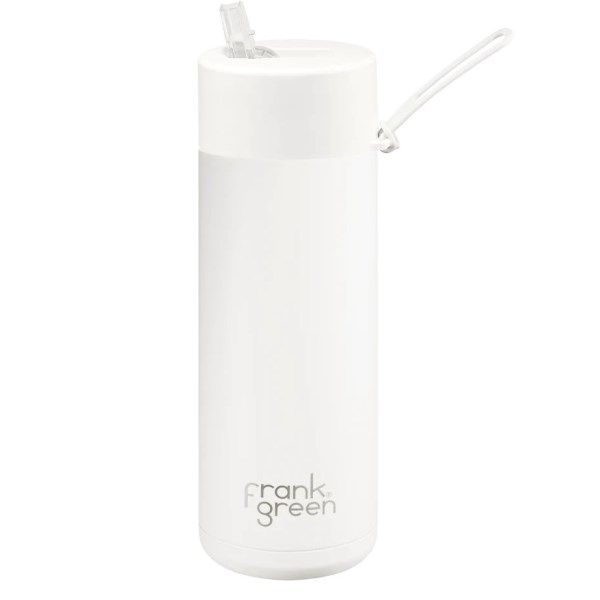 Frank Green Ceramic Reusable Straw Lid Water Bottle - 595ml - Cloud