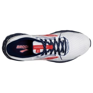 Brooks Adrenaline GTS 21 - Mens Running Shoes - White/Blue/Red