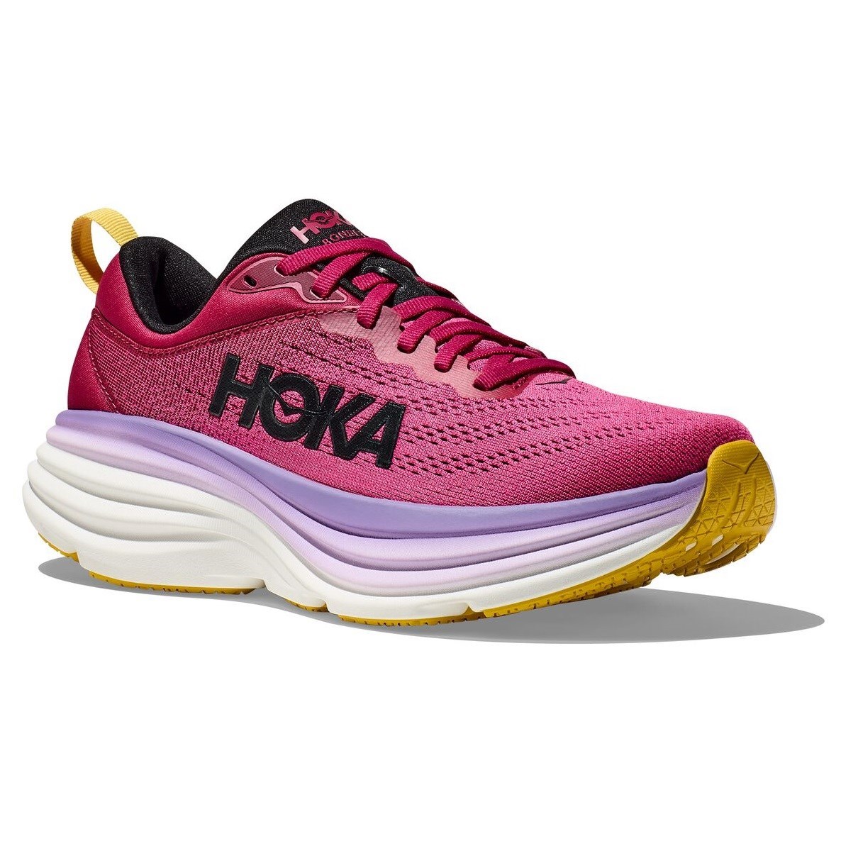 Hoka Bondi 8 - Womens Running Shoes - Cherries Jubilee/Pink Yarrow ...