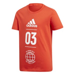 Adidas Sport ID Kids Boys T-Shirt - Active Red/White