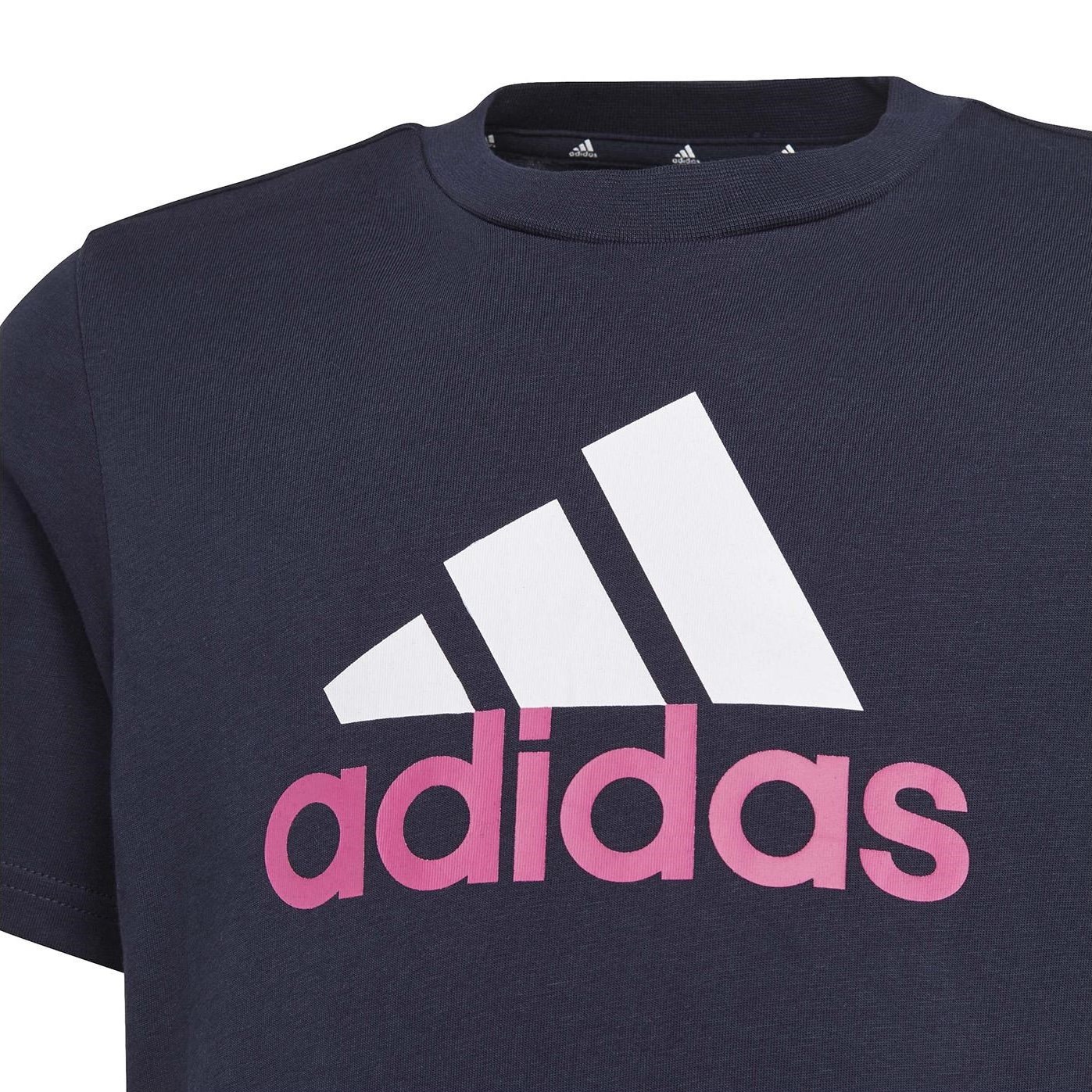 Adidas Essentials Two-Colour Big Logo Cotton Kids T-Shirt - Legend  Ink/White/Semi Lucid Fuchsia | Sportitude