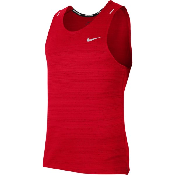 Nike Dri-Fit Miler Mens Running Tank Top - University Red/Reflective Silver