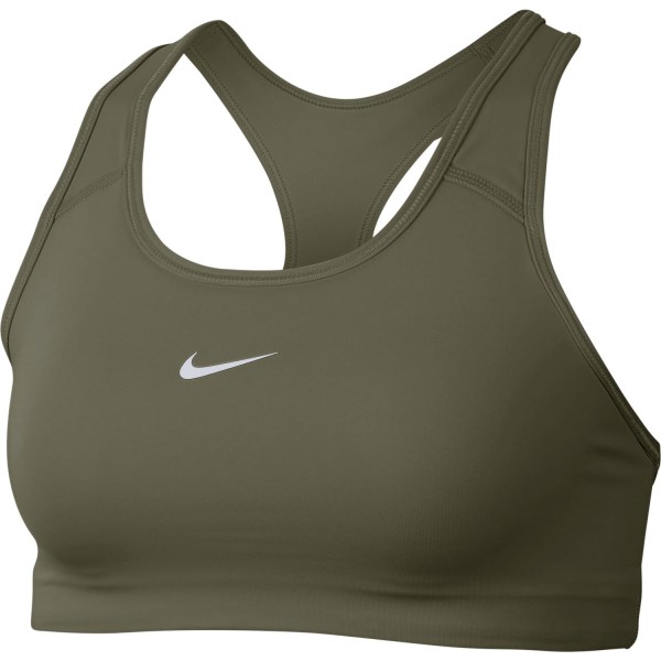 Nike Swoosh Womens Sports Bra - Medium Olive/White