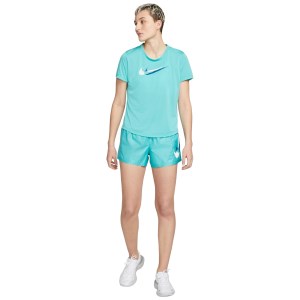 Nike Dri-Fit Swoosh Run Womens Running T-Shirt - Washed Teal/White