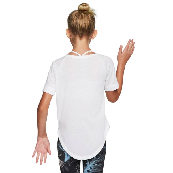 Nike Dri-Fit Trophy Graphic Kids Girls Training T-Shirt - White/Cool Grey