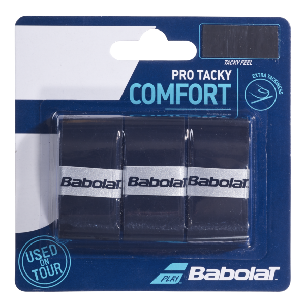 Babolat Pro Tacky Tennis Overgrip - 3 Pack - Black