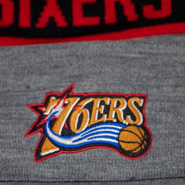 Mitchell & Ness Philadelphia 76ers Team Tone Knit Basketball Beanie - Philadelphia 76ers