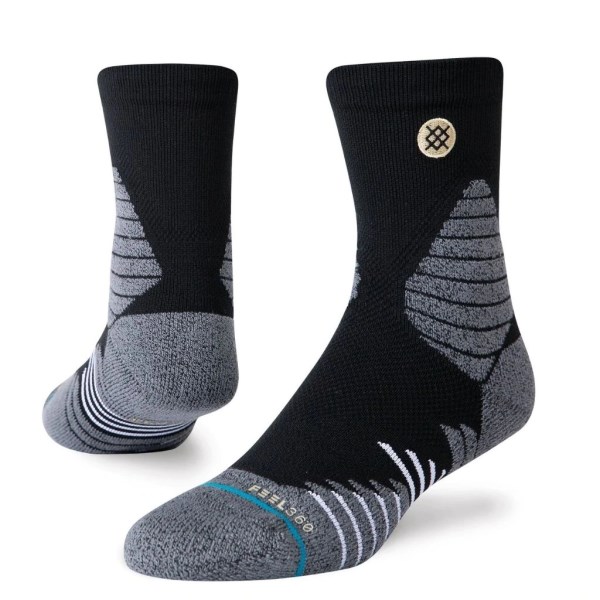 Stance Icon Sport Quarter Running Socks - Black/Grey