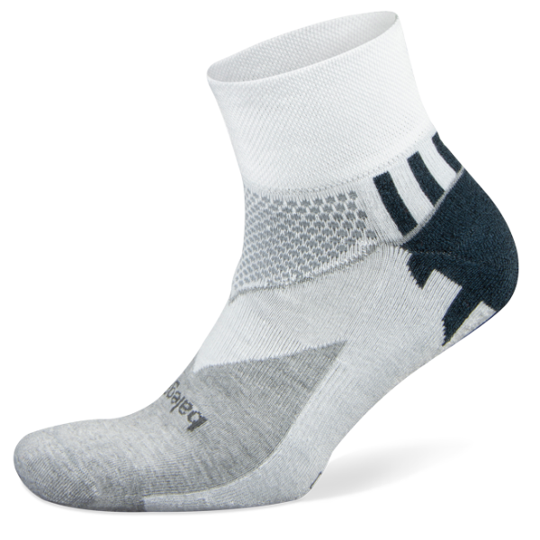 Balega Enduro Quarter Running Socks - White/Mid Grey