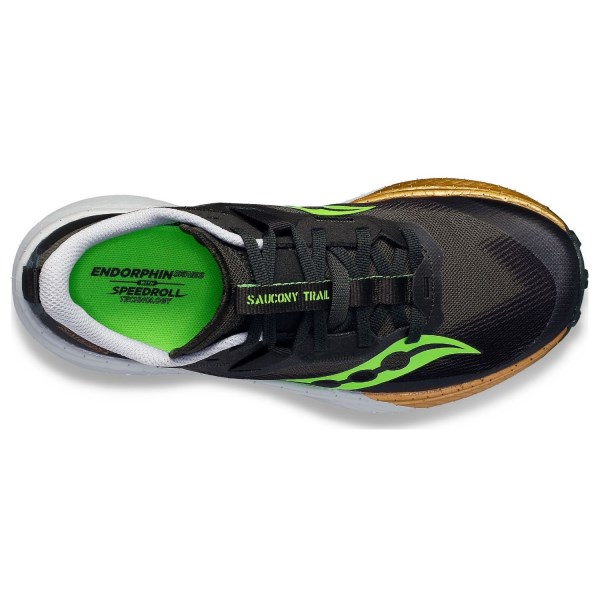 Saucony Endorphin Edge - Mens Trail Running Shoes - Umbra/Slime