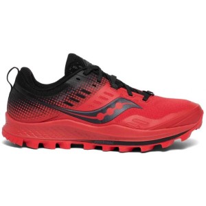 Saucony Peregrine 10 ST - Mens Trail Running Shoes - Red/Black