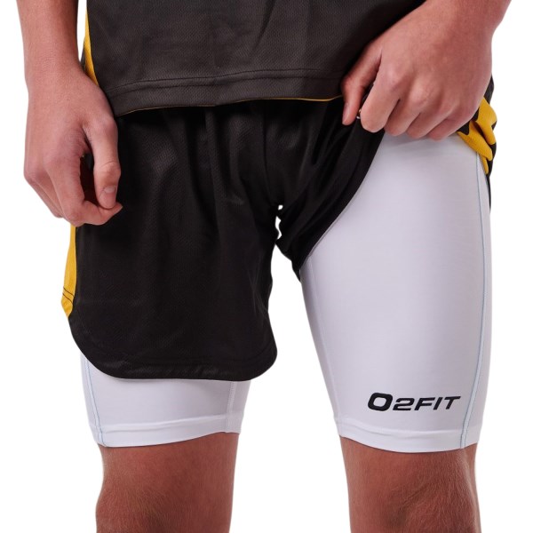 o2fit Mens Compression Shorts - White