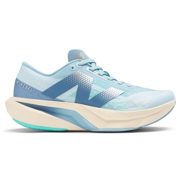 New Balance FuelCell Rebel v4 - Womens Running Shoes - Quarry Lime/Chrome Blue/Heron Blue/Silver