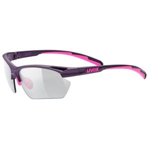 UVEX Sportstyle 802 Vario Photochromic Light Reacting Multi Sport Sunglasses - Small - Purple/Pink