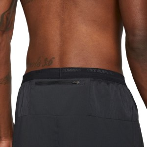 Nike Dri-Fit Stride 5 Inch Brief-Lined Mens Running Shorts - Triple Black/Reflective Silver