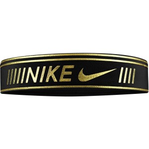 Nike Pro Metallic Sports Headband - Black/Metallic Gold