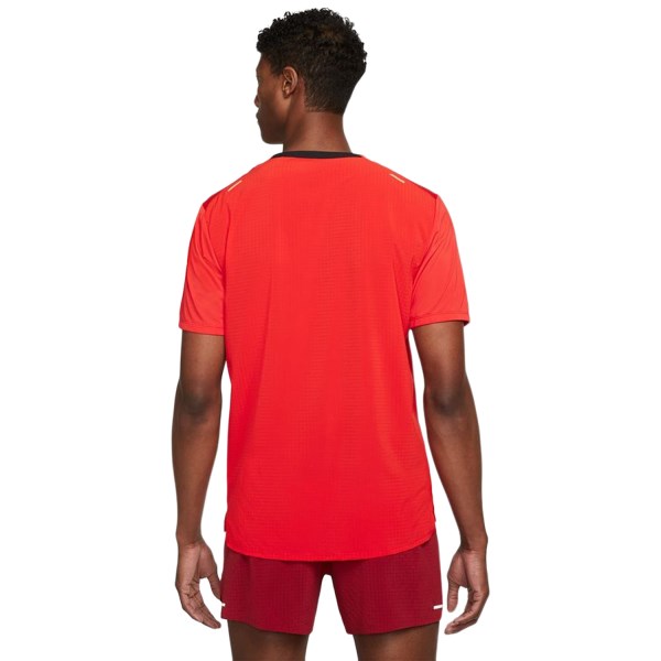 Nike Dri-Fit Rise 365 Mens Trail Running T-Shirt - Habanero Red/Light Curry