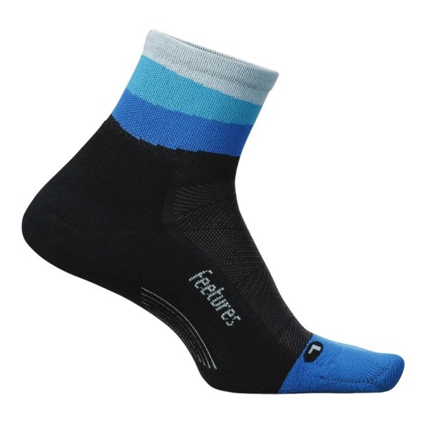 Feetures Elite Light Cushion Quarter Running Socks - Oceanic Ascent