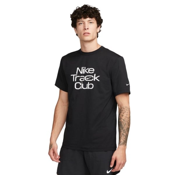 Nike Dri-Fit Track Club Mens Running T-Shirt - Black/Summit White
