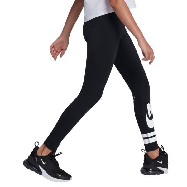 Nike Sportswear Graphic Kids Girls Tights - Black/White
