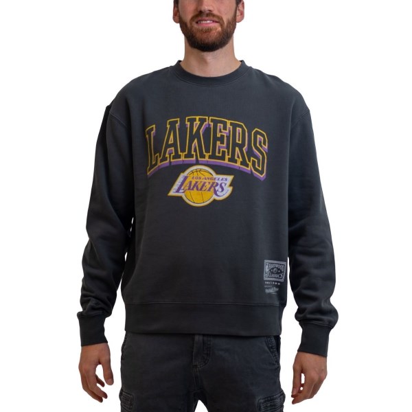 Mitchell & Ness Los Angeles Lakers Vintage Keyline Logo Crew NBA Mens Basketball Sweatshirt - LA