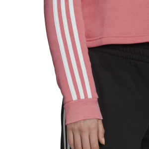 Adidas Essentials Logo Colourblock Fleece Cropped Womens Hoodie - Hazy Rose/Black