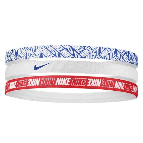 Nike Printed Sports Headbands - 3 Pack - Game Royal/White/university Red