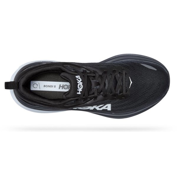 Hoka Bondi 8 - Mens Running Shoes - Black/White