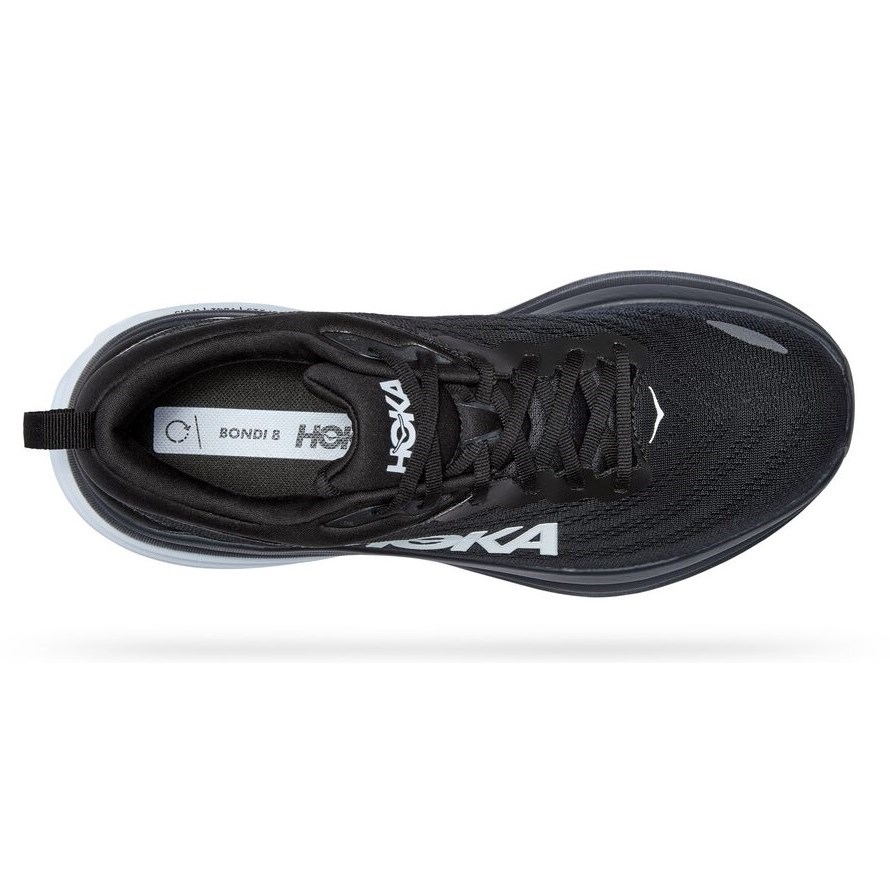Hoka Bondi 8 - Mens Running Shoes - Black/White | Sportitude