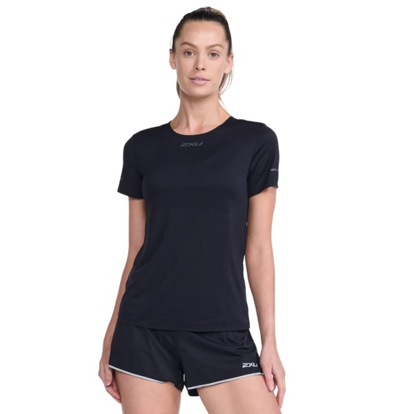 2XU Light Speed Tech Womens Running T-Shirt - Black/Black Reflective