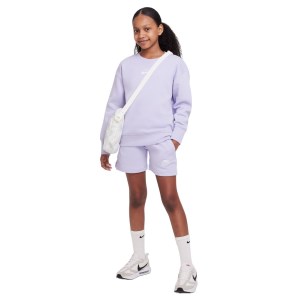 Nike Sportswear Club Fleece Kids Girls Sweatshirt - Oxygen Purple/White