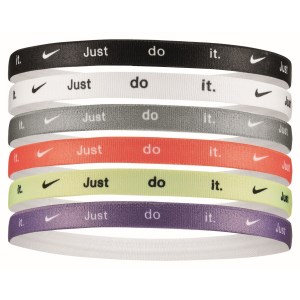 Nike Printed Sports Headbands - 6 Pack - Black/White/Particle Grey