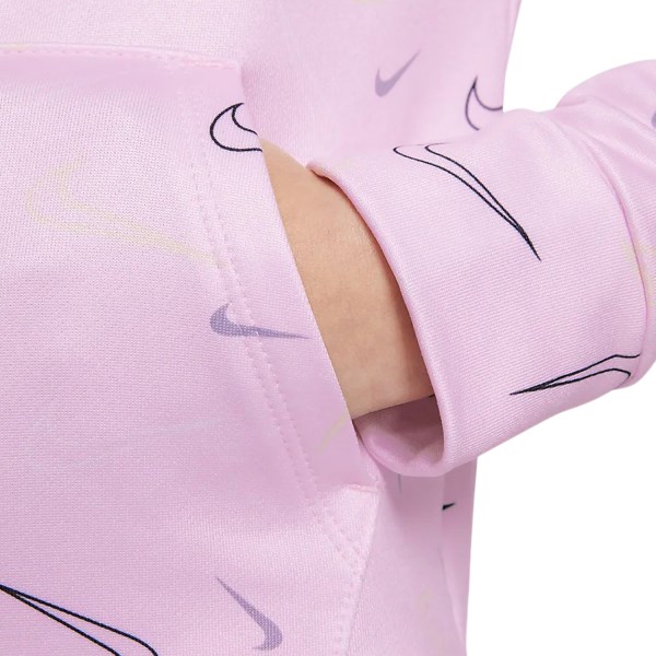 Nike Swooshfetti Fleece Kids Pullover Hoodie - Pink Foam