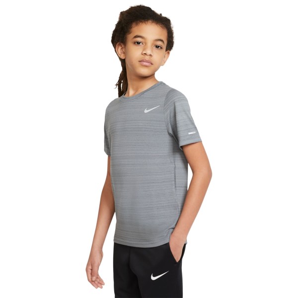 Nike Dri-Fit Miler Kids Running T-Shirt - Smoke Grey